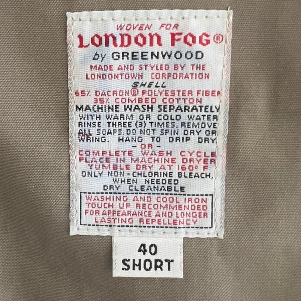 London Fog Vintage Iconic Beige Trench Coat 40S - Picture 7 of 7